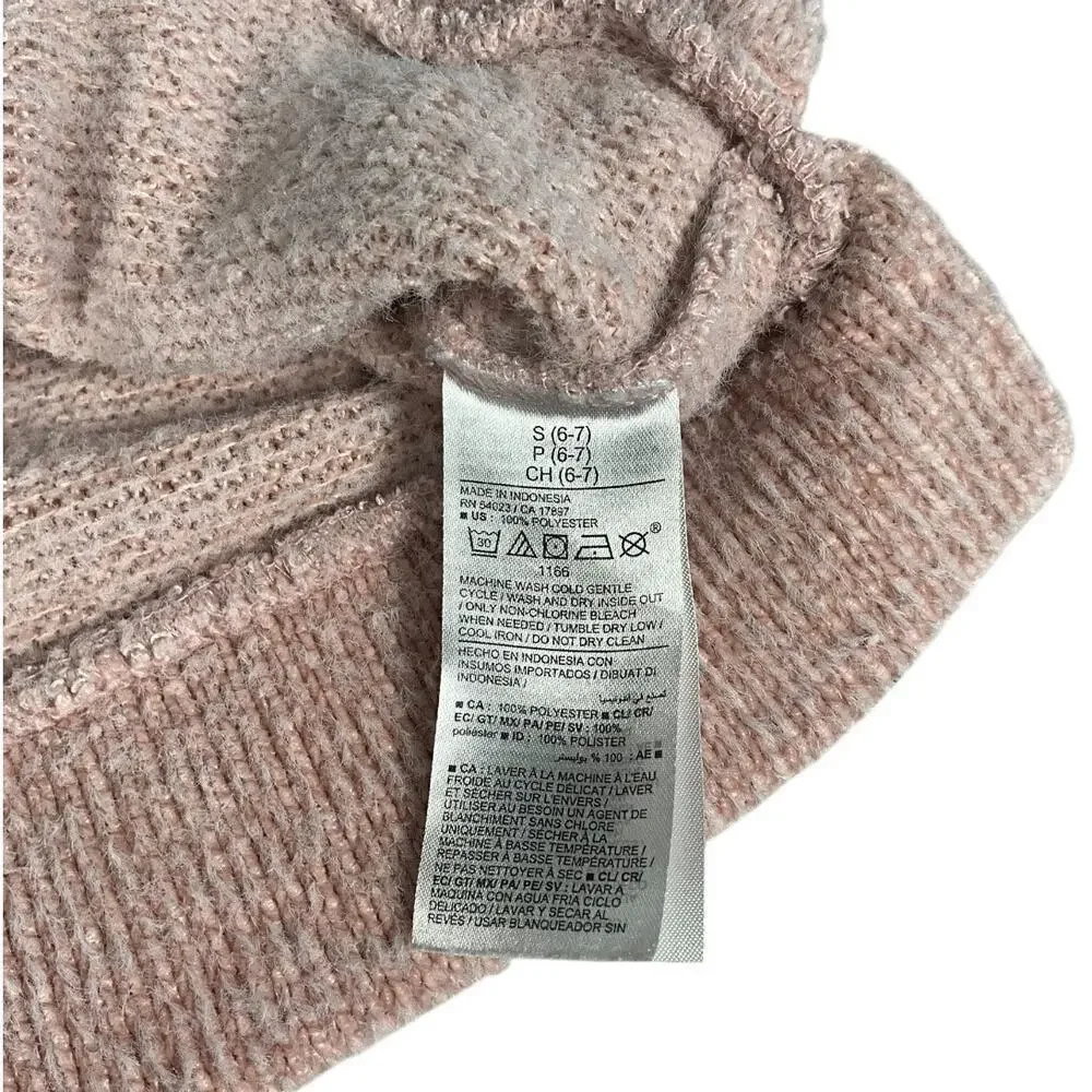 Old Navy Girls Soft Blush Pink Chenille Knit Sweater Long Sleeve Size Small 6-7